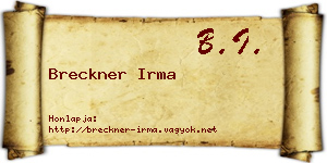 Breckner Irma névjegykártya